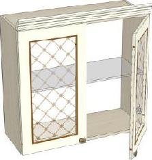 Шкаф 800 с двумя стеклодверьми (Ш×В×Г): 800×704×320 мм ЛД 231.080 Жемчуг ― Мебель в Краснодаре