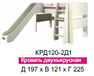 Кровать КРД120-2Д1  197х121х225 Розалия ― Мебель в Краснодаре