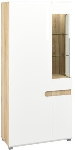 Шкаф комбинированный Леонардо Белый МН-026-19/1 Д 90 x В 193 x Г 42 ― Мебель в Краснодаре