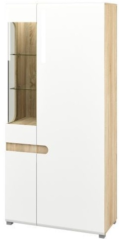 Шкаф комбинированный Леонардо Белый МН-026-19 Д 90 x В 193 x Г 42 ― Мебель в Краснодаре