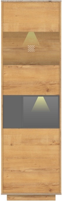 шкаф 637 со стеклом «Вега Бавария» Дуб Бунратти Антрацит  В 2104 Ш 637 Г 406 ― Мебель в Краснодаре
