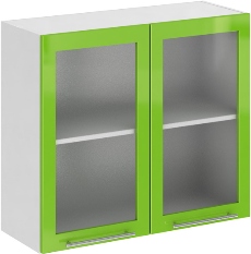 Кухня Олива ШВС 800 Шкаф верхний стекло Зелёный ― Мебель в Краснодаре
