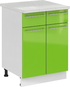Кухня Олива ШН2Я 600 Шкаф нижний /2 ящика Зелёный ― Мебель в Краснодаре