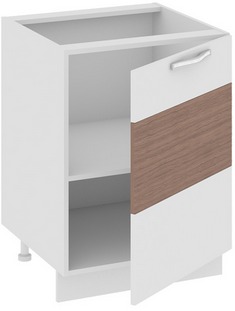 Шкаф нижний (правый) (Оливия (Темная)) Н_72-60_1ДР(А) Размеры (Ш×Г×В): 600×582×822 ― Мебель в Краснодаре