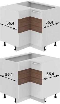 Шкаф нижний угловой с углом 90° (Оливия (Темная)) НУ90_72_2ДР(НУ) Размеры (Ш×Г×В): 900×900×822 ― Мебель в Краснодаре
