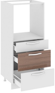 Шкаф комбинированный под бытовую технику (3-хящ.системы) с 3-мя ящиками (Оливия (Темная)) КБ(3)3я_132(72)-60_3Я Размеры (Ш×Г×В): 600×582×1420 ― Мебель в Краснодаре