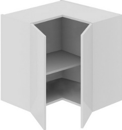 Шкаф верхний угловой с углом 90° (Оливия (Белый универс.)) ВУ90_60_2ДР(ВУ) Размеры (Ш×Г×В): 600×600×600 ― Мебель в Краснодаре