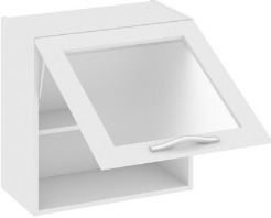 Шкаф верхний со стеклом (Оливия (Белый универс.)) В_60-60_1ДОс Размеры (Ш×Г×В): 600×323×600