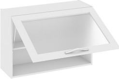 Шкаф верхний со стеклом (Оливия (Белый универс.)) В_60-90_1ДОс Размеры (Ш×Г×В): 900×323×600 ― Мебель в Краснодаре