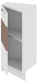 Шкаф нижний нестандартный торцевой (левый) (Оливия (Темная)) НнТ_72-40(45)_1ДР(Б) Размеры (Ш×Г×В): 400×432×822 ― Мебель в Краснодаре