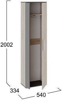 Шкаф для одежды «Нуар» Дуб сонома/Фон серый