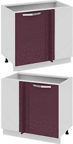 Шкаф нижний с планками для формирования угла (Синга (Баклажан)) Н_72-90_1ДРпУ Размеры (Ш×Г×В): 900×582×822 ― Мебель в Краснодаре
