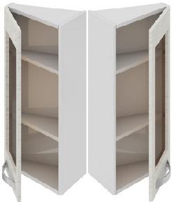Шкаф верхний торцевой со стеклом (Синга (Крем)) ВТ_72-40(45)_1ДРс Размеры (Ш×Г×В): 400×323×720