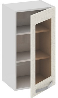 Шкаф верхний со стеклом (Синга (Крем)) В_72-40_1ДРс Размеры (Ш×Г×В): 400×323×720 ― Мебель в Краснодаре