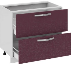 Шкаф нижний с 2-мя ящиками (Синга (Баклажан)) Н2я_72-90_2Я Размеры (Ш×Г×В): 900×582×822