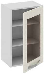 Шкаф верхний со стеклом (Синга (Крем)) В_72-45_1ДРс Размеры (Ш×Г×В): 450×323×720 ― Мебель в Краснодаре