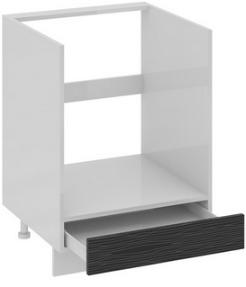 Шкаф нижний под бытовую технику с 1-м ящиком (СКАЙЛАЙН (Черный)) НБ1я_72(12)-60_1Я Размеры (Ш×Г×В): 600×582×822 ― Мебель в Краснодаре