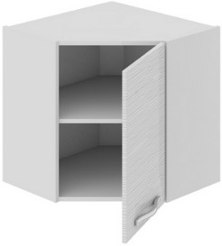 Шкаф верхний угловой с углом 45° (СКАЙЛАЙН (Белый)) ВУ45_60-(40)_1ДР Размеры (Ш×Г×В): 600×600×600