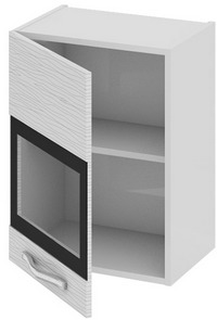 Шкаф верхний со стеклом (левый) (СКАЙЛАЙН (Белый)) В_60-45_1ДРс(А) Размеры (Ш×Г×В): 450×323×600 ― Мебель в Краснодаре