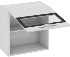Шкаф верхний со стеклом (СКАЙЛАЙН (Белый)) В_60-60_1ДОс Размеры (Ш×Г×В): 600×323×600 ― Мебель в Краснодаре