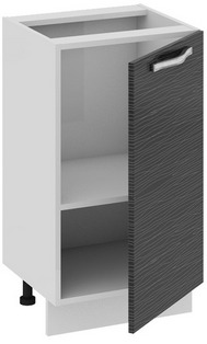 Шкаф нижний нестандартный (СКАЙЛАЙН (Черный)) Нн_72-45_1ДР Размеры (Ш×Г×В): 450×432×822 ― Мебель в Краснодаре
