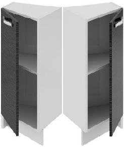 Шкаф нижний нестандартный торцевой (СКАЙЛАЙН (Черный)) НнТ_72-40(45)_1ДР Размеры (Ш×Г×В): 400×432×822