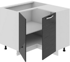 Шкаф нижний нестандартный угловой с углом 90° (СКАЙЛАЙН (Черный)) НнУ90_72_2ДР(НнУ) Размеры (Ш×Г×В): 1050×900×822 ― Мебель в Краснодаре
