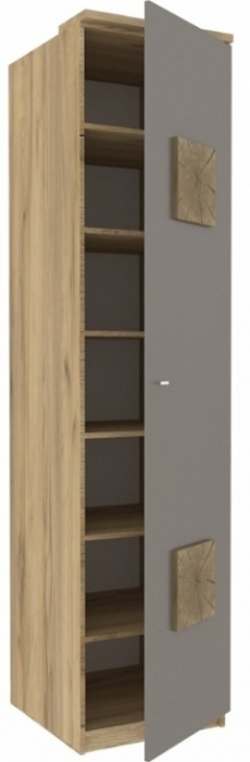 Шкаф одностворчатый с декоративными накладками Фиджи ЛД 659.222.000 Антрацит  Ш 548 мм В 2326 мм Г 640 мм ― Мебель в Краснодаре