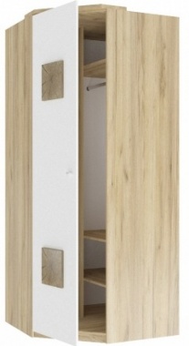 Шкаф угловой 45° с декоративной накладкой Фиджи ЛД 659.248.000 Белый Экспо  Ш 990 мм В 2326 мм Г 990 мм