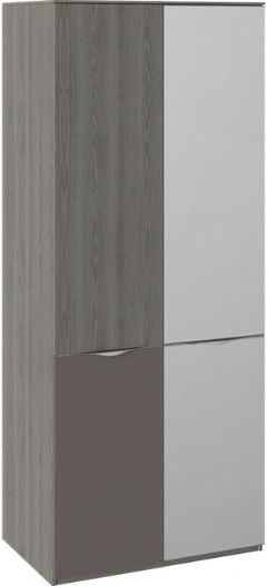 Шкаф для одежды с 1 зеркальной дверью и 1 с ЛКП Либерти СМ-297.07.026  (Ш×Г×В): 900×600×2188 ― Мебель в Краснодаре
