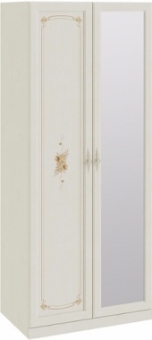 Шкаф для одежды с 1-ой глухой и 1-ой зеркальной дверями «Лючия» СМ-235.07.05 (Ш×Г×В): 895×583×2161