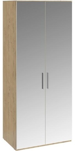 Шкаф для одежды с 2-мя зеркальными дверями Николь СМ-295.07.004  Размеры (Ш×Г×В): 897×602×2121 ― Мебель в Краснодаре