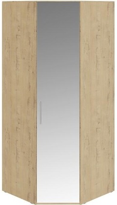 Шкаф угловой с 1 зеркальной дверью правый Николь СМ-295.07.007 R Размеры (Ш×Г×В): 895×895×2121 ― Мебель в Краснодаре