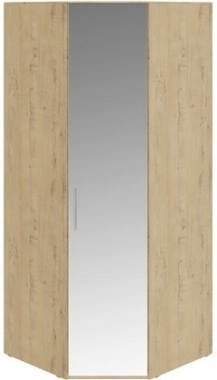 Шкаф угловой с 1 зеркальной дверью правый Николь СМ-295.07.007 R Размеры (Ш×Г×В): 895×895×2121