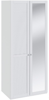 Шкаф для одежды с 1-ой глухой и 1-ой с зеркальной дверью «Ривьера» СМ 241.07.002 L (Ш×Г×В): 895×582×2111