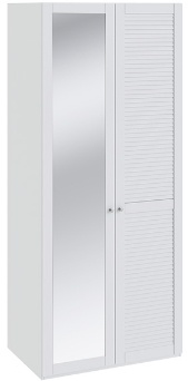 Шкаф для одежды с 1-ой глухой и 1-ой с зеркальной дверью «Ривьера» СМ 241.07.002 R (Ш×Г×В): 895×582×2111