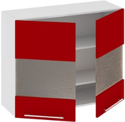 Шкаф верхний со стеклом (АССОРТИ (Вишня)) В_72-90_2ДРс Размеры (Ш×Г×В): 900×323×720