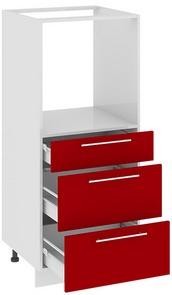 Шкаф комбинированный под бытовую технику с 3-мя ящиками (АССОРТИ (Вишня)) КБ(3)3я_132(72)-60_3Я Размеры (Ш×Г×В): 600×582×1422