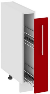 Шкаф нижний с выдвижной корзиной (АССОРТИ (Вишня)) НВК_72-15_ВК Размеры (Ш×Г×В): 150×582×822