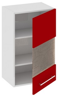 Шкаф верхний со стеклом (правый) (АССОРТИ (Вишня)) В_72-45_1ДРс(Б) Размеры (Ш×Г×В): 450×323×720 ― Мебель в Краснодаре