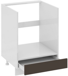 Шкаф нижний под бытовую технику с 1-м ящиком (БЬЮТИ (Грэй)) НБ1я_72(12)-60_1Я Размеры (Ш×Г×В): 600×582×822 ― Мебель в Краснодаре