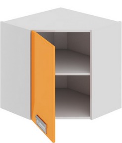 Шкаф верхний угловой с углом 45 (левый) (БЬЮТИ (Оранж)) ВУ45_60-(40)_1ДР(А) Размеры (Ш×Г×В): 600×600×600