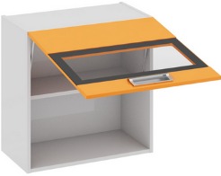 Шкаф верхний со стеклом (БЬЮТИ (Оранж)) В_60-60_1ДОс Размеры (Ш×Г×В): 600×323×600 ― Мебель в Краснодаре