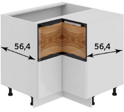 Шкаф нижний угловой с углом 90° НУ90_72_2ДР(НУ) Фэнтези (Вуд) (Ш×Г×В): 900×900×822 ― Мебель в Краснодаре
