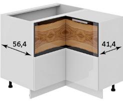 Шкаф нижний нестандартный угловой с углом 90° НнУ90_72_2ДР(НнУ) Фэнтези (Вуд) (Ш×Г×В): 1050×900×822 ― Мебель в Краснодаре