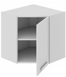 Шкаф верхний угловой с углом 45° ВУ45_60-(40)_1ДР Фэнтези (Белый универс.) Размеры (Ш×Г×В): 600×600×600