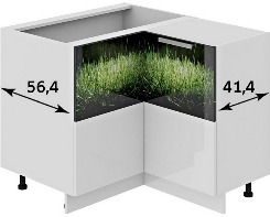 Шкаф нижний нестандартный угловой с углом 90° НнУ90_72_2ДР(НнУ) Фэнтези (Грасс) (Ш×Г×В): 1050×900×822 ― Мебель в Краснодаре