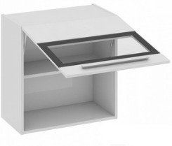 Шкаф верхний со стеклом В_60-60_1ДОс Фэнтези (Белый универс.) (Ш×Г×В): 600×323×600 ― Мебель в Краснодаре