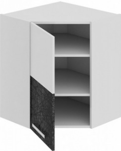 Шкаф верхний угловой с углом 45° (левый) ВУ45_72-(40)_1ДР(А) Фэнтези (Лайнс) (Ш×Г×В): 600×600×720 ― Мебель в Краснодаре