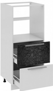 Шкаф комбинированный под бытовую технику с 2-мя ящиками	 КБ2я_132(72)-60_2Я Фэнтези (Лайнс) (Ш×Г×В): 600×582×1422 ― Мебель в Краснодаре